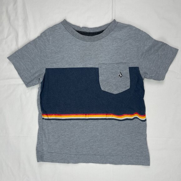 Volcom Baby Toddler Boy 2-Piece Outfit Blue Striped Shirt & Khaki Shorts Set 2T - Picture 4 of 12